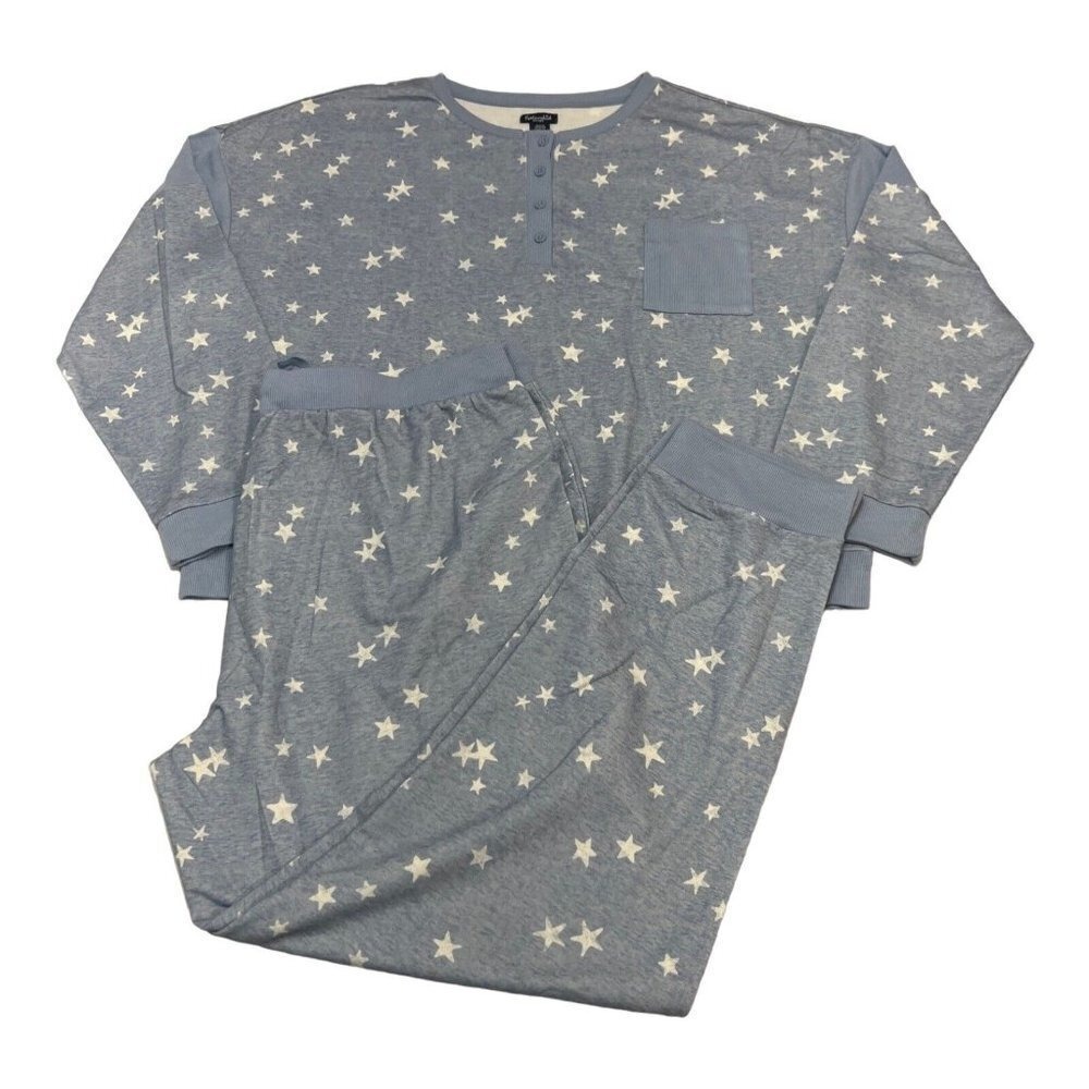 Splendid Women XXL Star Print Pajama Set Sleepwear Loungewear Blue New with Tags